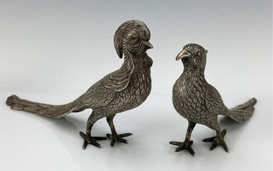 A PAIR OF LARGE MEXICAN STERLING BIRD