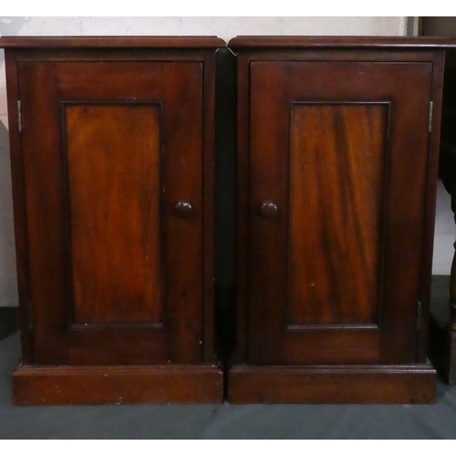 A Pair of Edwardian Style Mahogany Bedside Cabinets With Pan...