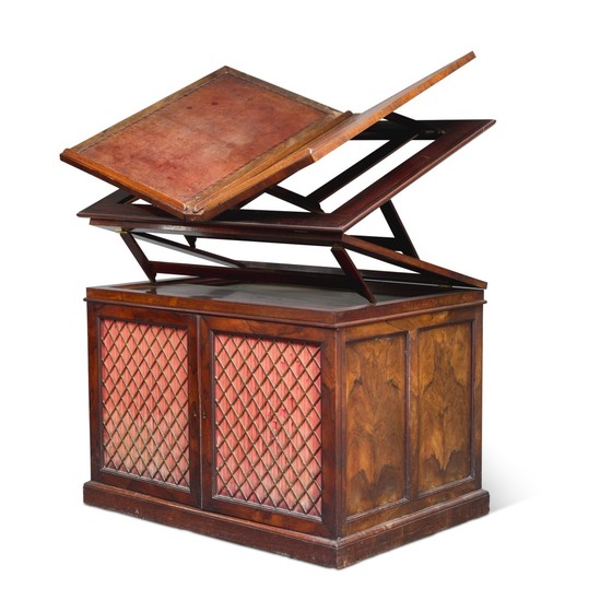 A REGENCY ROSEWOOD METAMORPHIC FOLIO CABINET, CIRCA 1820, IN THE MANNER OF GILLOWS