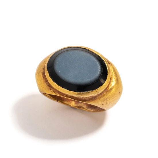 A Roman Gold and Nicolo Finger Ring