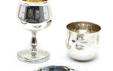 A Royal silver wedding commemorative goblet