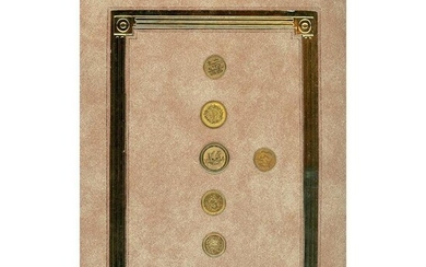 A SMALL CARD OF BRASS BUTTONS KNOWN AS CHINA TRADE