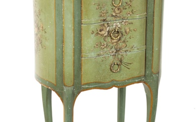 A SMALL FRENCH LATE 18TH CENTURY BEDSIDE TABLE with...