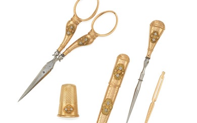 A TRI-COLOR GOLD EMBROIDERY SEWING KIT