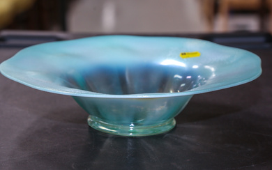 A Tiffany Mint Green Favrile Glass Bowl