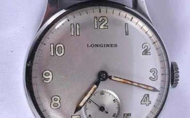 A VINTAGE STAINLESS STEEL LONGINES WRISTWATCH. 3.25 cm