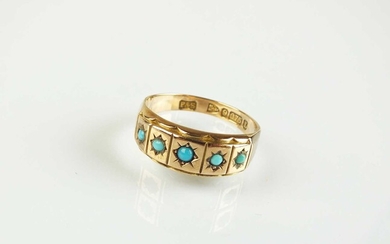 A Victorian 9ct gold turquoise ring