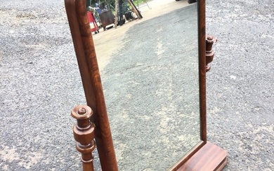 A Victorian mahogany dressing table mirror, the rectangular plate suported...