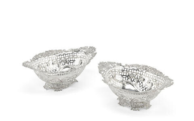 A Victorian pair of pierced silver baskets Charles Boyton, London 1896