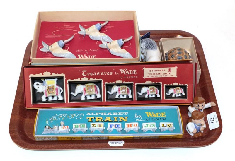 A boxed Wade Alphabet train; with six other boxed sets...
