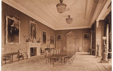 A collection of archival photographs of properties and estates in Lincolnshire, Northamptonshire, Nottinghamshire, Rutland, Warwickshire and Worcestershire, late 19th and 20th centuries, including Belton House, Burghley House, Boughton House...