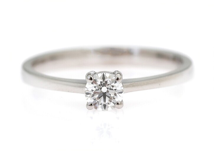 NOT SOLD. A diamond ring set with a brilliant-cut diamond weighing app. 0.30 ct., mounted...