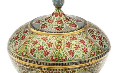 A fine enamelled gold bowl and cover, India, Rajasthan, Jaipur, 19th century