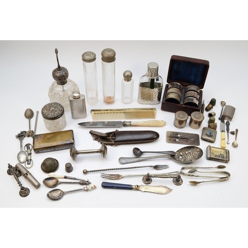 A group of silver and silver plated items to include two mat...