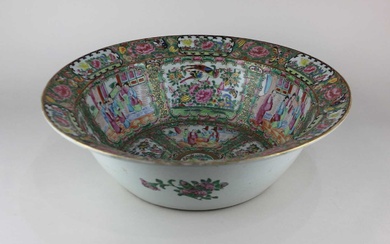 A large Chinese Cantonese porcelain bowl