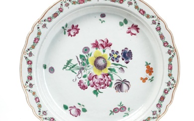 A large Chinese Export Famille Rose porcelain circular platter