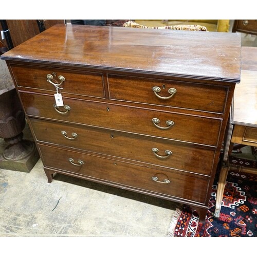A late George III mahogany chest of drawers, width 113cm, de...