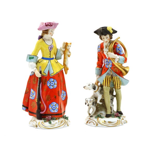 A pair of Continental porcelain figurines