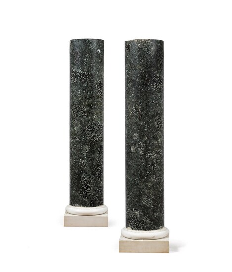A pair of Continental serpentine columns