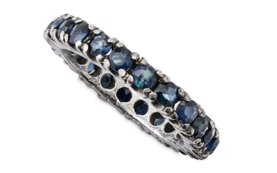 A sapphire eternity ring