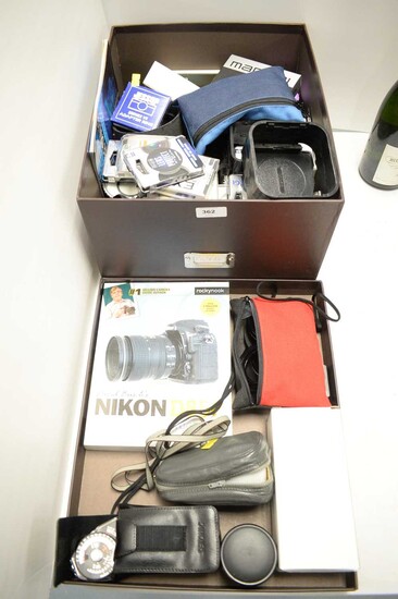 A selection of camera accessories and equipment