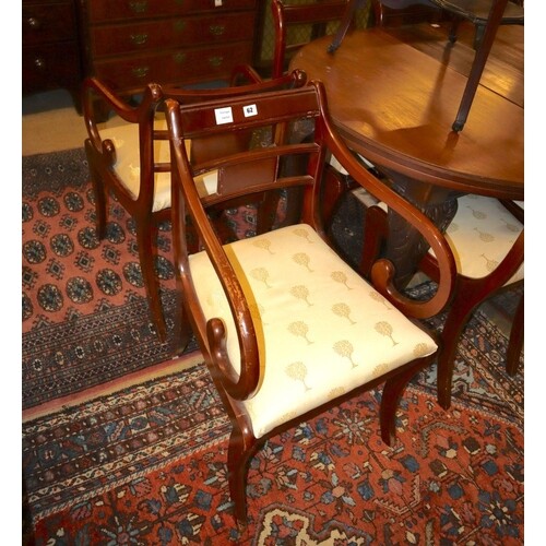 A set of eight Regency style mahogany dining chairs...