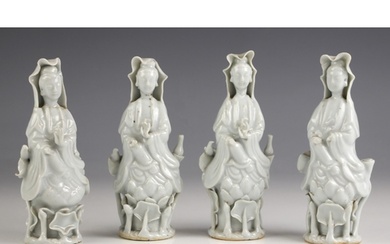 A set of four Chinese blanc de chine Dehua porcelain figures...