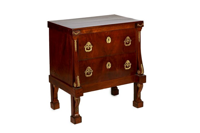 ANTIQUE FRENCH MAHOGANY CHEST WITH ORMOLU MOUNTS
