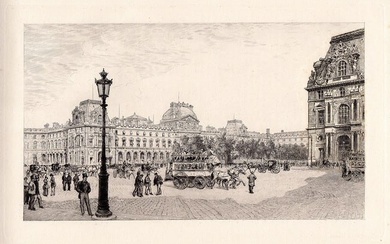 A.P. Martial (Adolphe Theodore Martial Potemont) (1827-1883) The Louvre 1883 etching