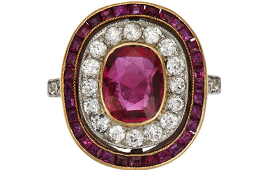 ART DECO RUBY AND DIAMOND RING
