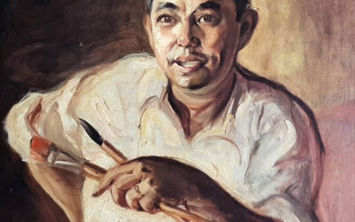 Affandi (Cirebon, W. Java, 1907 - Yogyakarta, 1990) Portrait of Painter Lim Kwie Bing