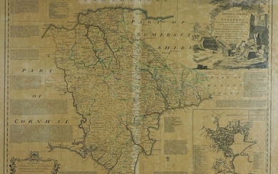 After Eman Bowen-An Accurate Map of Devonshire, Divided into its Hundreds, "An Accurate Map of