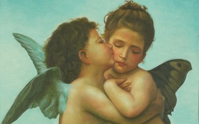 After William Adolphe Bouguereau - The First Kiss, oil on ca...