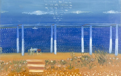 Alexandre FASSIANOS (1935-2022), "La plage", acrylique sur toile