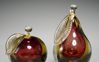 Alfredo Barbini, Murano glass fruit bookends
