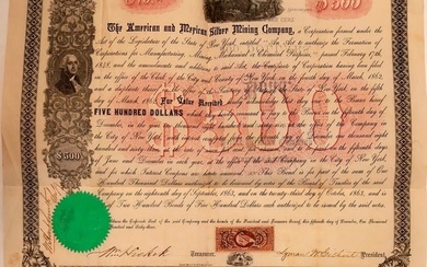 American & Mexican Silver Mining Company Bond--Number 1 1863 [107789]