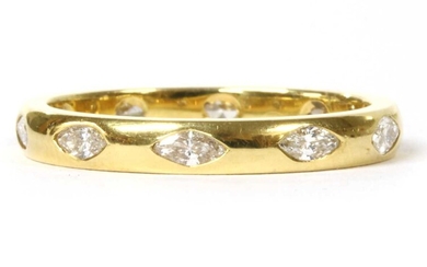 An 18ct gold marquise cut diamond full eternity ring