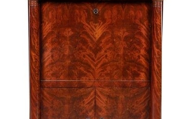 An Empire Style Mahogany Marble-Top Secretaire a