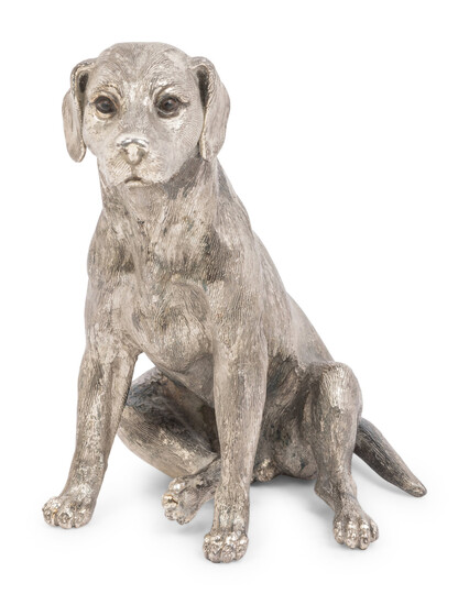 An Italian Silver Dog Figure