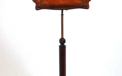An early 20th century satinwood and marquetry music stand, the...