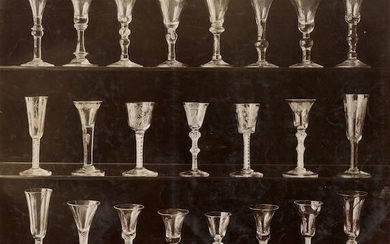 An interesting early photographic archive of English glass, early 20th century