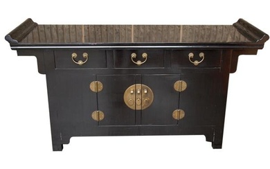 Antique 19th C. Altar Sideboard With Extended Top
