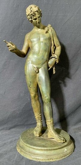 Antique Bronze David Inspired Statue