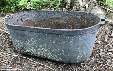 Antique Cast Iron Oval Form Garden Planter Pot