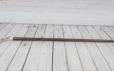 Antique Chinese Scrimshaw Walking Stick