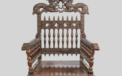 Antique English Type Wood Armchair
