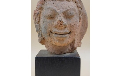Antique Indian Sandstone Head, Possibly Gupta