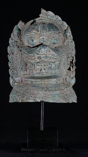 Antique Khmer Style Bronze Temple Guardians or Lion