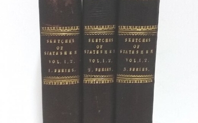 Antique Leather 1845 3 Vols Sketches of Statesmen
