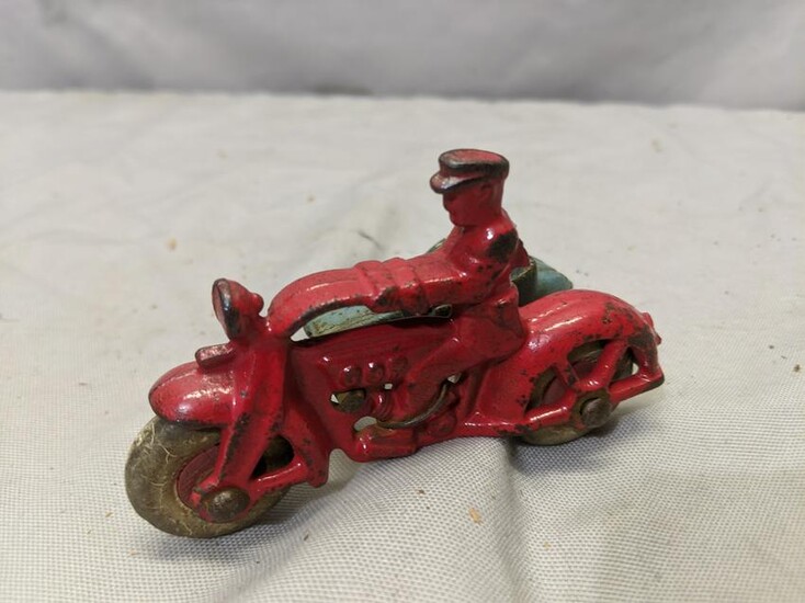 Antique Original Cast Iron Motorcycle & Side Car Hubley